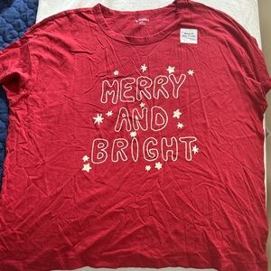 Old Navy Red 'Merry and Bright' Women's Pajama Top